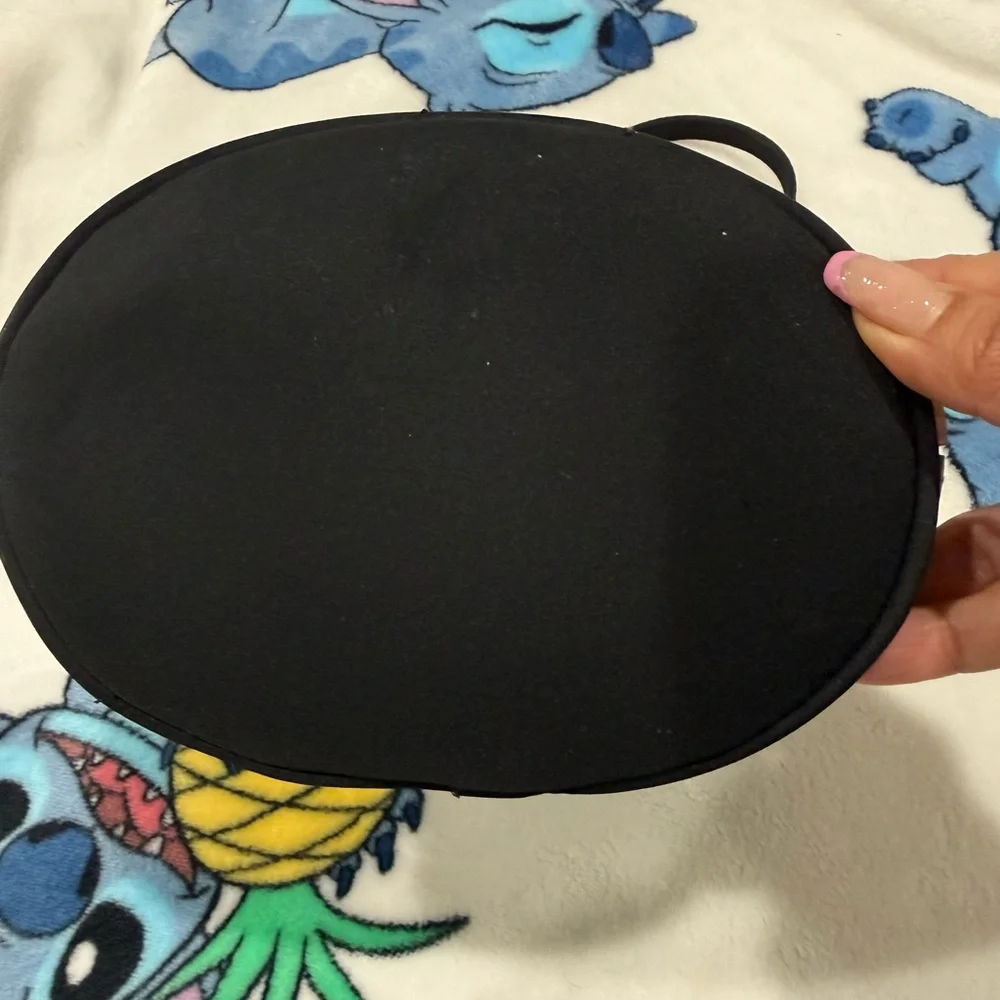 Vintage Y2K Black Mini Satin Handbag Button Trim Top Handle Bag 90s Party Purse - Picture 4 of 6